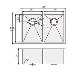 Household Double Bowl Kitchen Sink Quiet Performance For Static Caravanowl