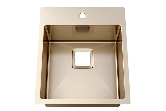 Luxury 304 Sus Above Counter Bathroom Sink For Hotel Sanitary Ware / Brushed Stainless Steel Kitchen Sink