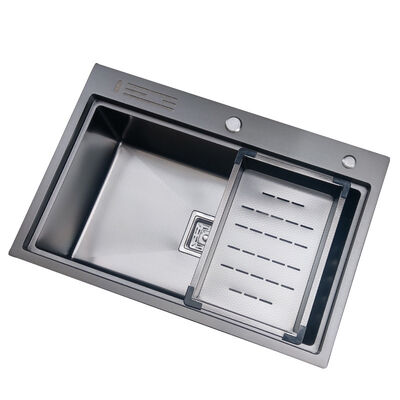 キッチン用304ステンレス鋼 キッチンシンク 16/18Gauge 人気 摩擦耐性 静かな ナノ洗浄盆 作業台 配品付き シンク