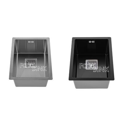 高品質 モダン 手作り 小型 304 ステンレス スチール シンク 厚い シングル ボウル ナノ 黒 キッチン 多機能 デザイン シンク バー Rv