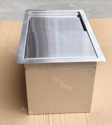 高品質の保温氷桶 表面をブラシで塗った 304ステンレス鋼の氷箱 コンテナ 調整可能な大容量屋外キャンプ用氷箱